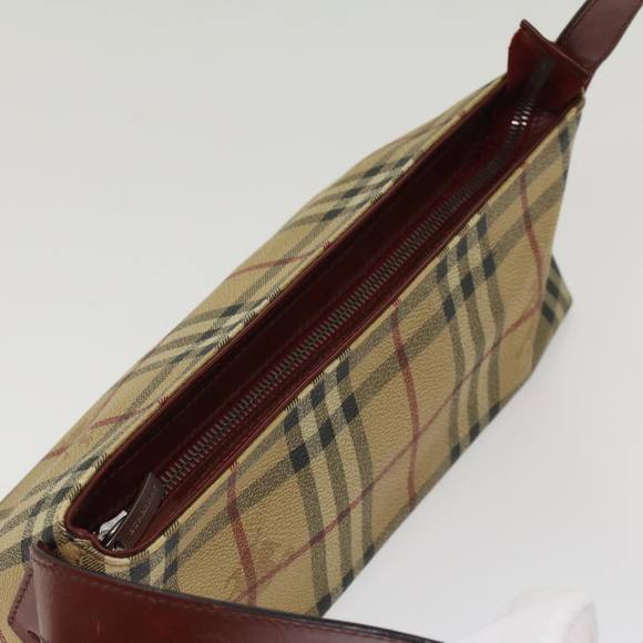 BURBERRY Nova Check Shoulder Bag PVC Leather Beige Auth 47645 - Picture 6 of 16